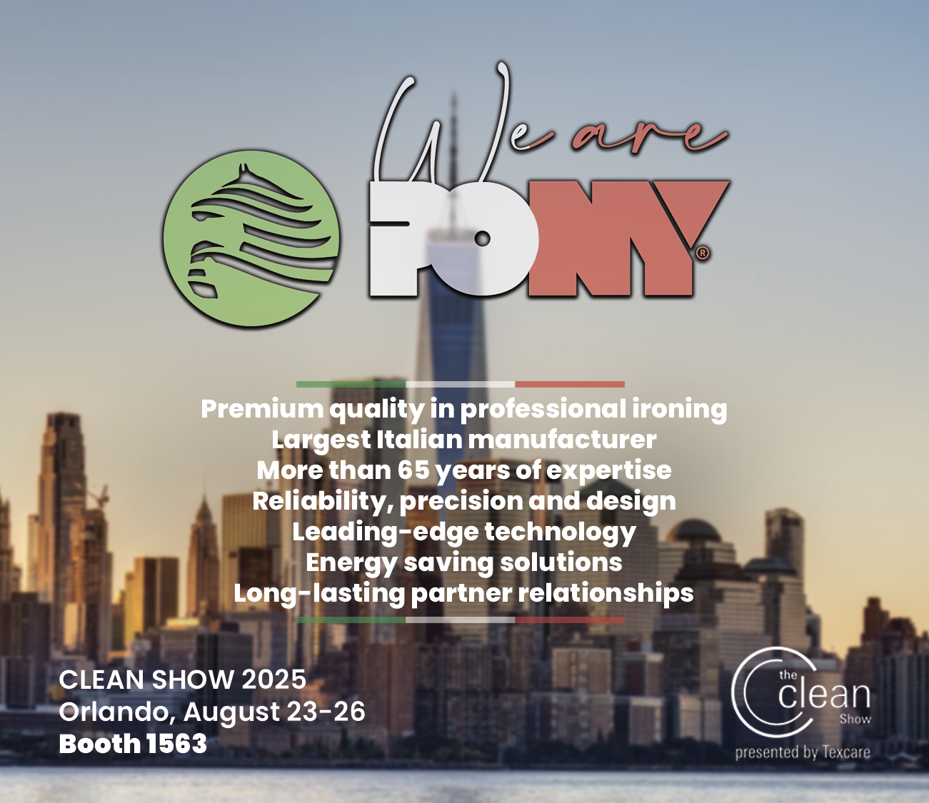 PONY at the CLEAN SHOW 2025 in Orlando: Discover Innovation and Excellence in Professional Ironing!