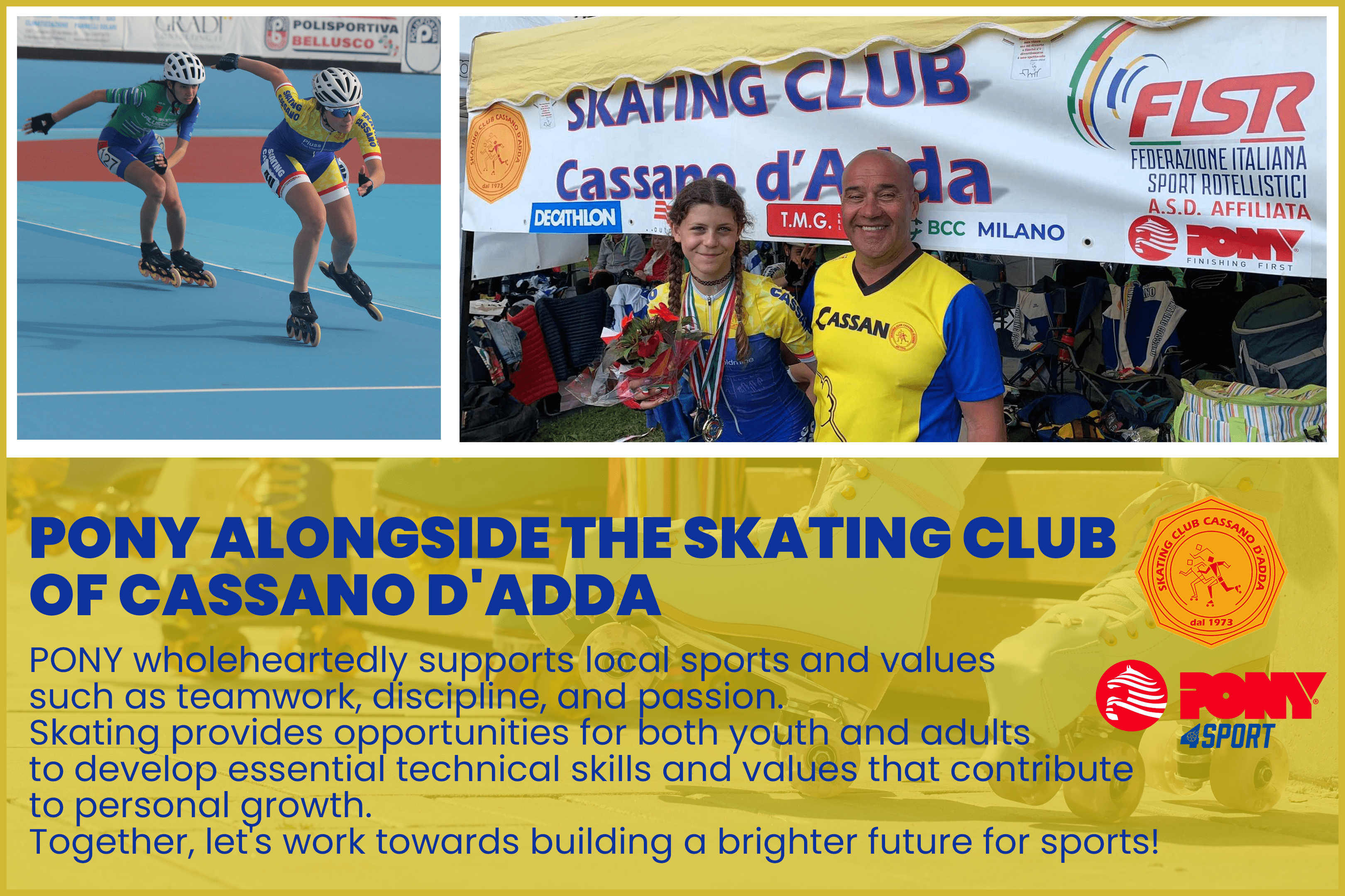 PONY SUPPORTS SPORT: NEW COLLABORATION WITH CASSANO D'ADDA SKATING CLUB